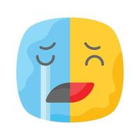 content triste sentiments emoji icône, prêt à utilisation conception vecteur