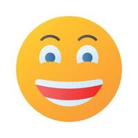 enthousiaste emoji icône, content visage conception vecteur