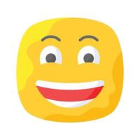 enthousiaste emoji icône, content visage conception vecteur