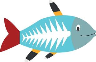 mignonne dessin animé X rayon poisson illustration vecteur