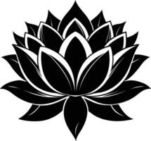 une noir silhouette dessin de une lotus fleur vecteur