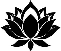 une noir silhouette dessin de une lotus fleur vecteur