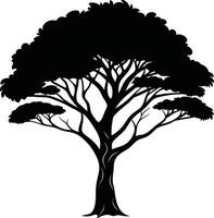 une noir silhouette de une africain arbre vecteur