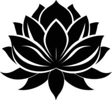 une noir silhouette dessin de une lotus fleur vecteur