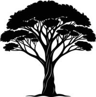 une noir silhouette de une africain arbre vecteur