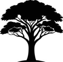 une noir silhouette de une africain arbre vecteur