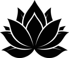 une noir silhouette dessin de une lotus fleur vecteur