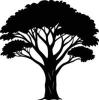 une noir silhouette de une africain arbre vecteur