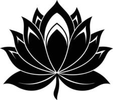 une noir silhouette dessin de une lotus fleur vecteur