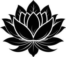 une noir silhouette dessin de une lotus fleur vecteur