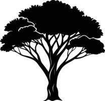 une noir silhouette de une africain arbre vecteur