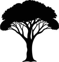 une noir silhouette de une africain arbre vecteur