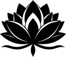 une noir silhouette dessin de une lotus fleur vecteur