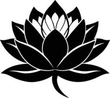 une noir silhouette dessin de une lotus fleur vecteur