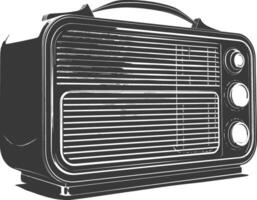 silhouette vieux radio noir Couleur seulement plein vecteur