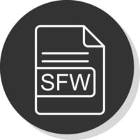 sfw fichier format ligne ombre cercle icône conception vecteur