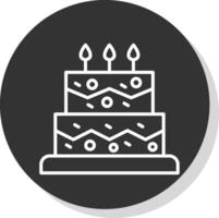 gâteau ligne ombre cercle icône conception vecteur