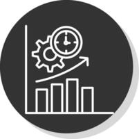 productivité ligne ombre cercle icône conception vecteur