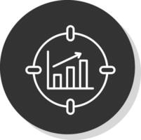 Les données analytique ligne ombre cercle icône conception vecteur