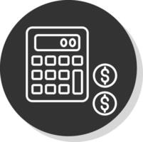 comptabilité ligne ombre cercle icône conception vecteur