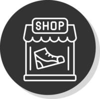 chaussure magasin ligne ombre cercle icône conception vecteur