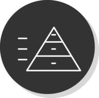 pyramide graphique ligne ombre cercle icône conception vecteur