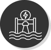 hydroélectricité ligne ombre cercle icône conception vecteur