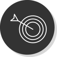 jeu de fléchettes ligne ombre cercle icône conception vecteur