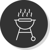 un barbecue gril ligne ombre cercle icône conception vecteur