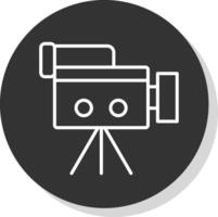 caméra ligne ombre cercle icône conception vecteur