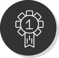 badge ligne ombre cercle icône conception vecteur
