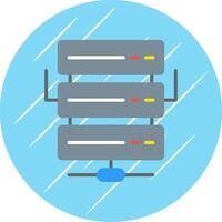 serveur plat cercle icône conception vecteur