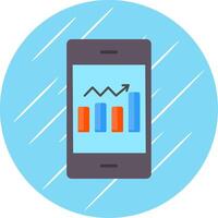 bar analytique plat cercle icône conception vecteur