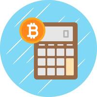 bitcoin calculatrice plat cercle icône conception vecteur