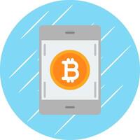 bitcoin Payer plat cercle icône conception vecteur