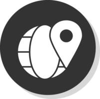 global emplacement glyphe ombre cercle icône conception vecteur