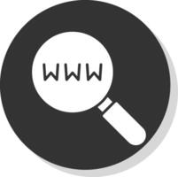 mot-clé recherche glyphe ombre cercle icône conception vecteur