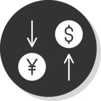 échange taux glyphe ombre cercle icône conception vecteur