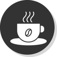 café tasse glyphe ombre cercle icône conception vecteur
