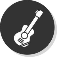 guitare glyphe ombre cercle icône conception vecteur