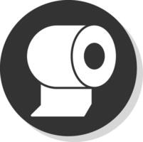 toilette papier glyphe ombre cercle icône conception vecteur