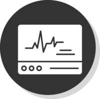 ecg moniteur glyphe ombre cercle icône conception vecteur