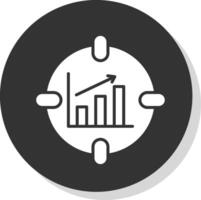 Les données analytique glyphe ombre cercle icône conception vecteur