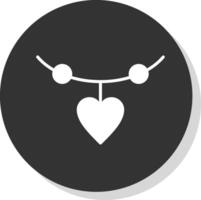 cœur glyphe ombre cercle icône conception vecteur