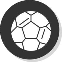 Football glyphe ombre cercle icône conception vecteur