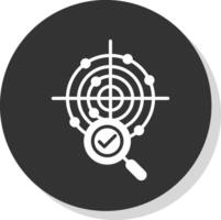 radar glyphe ombre cercle icône conception vecteur