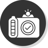 caméra glyphe ombre cercle icône conception vecteur