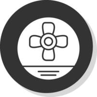 hélice glyphe ombre cercle icône conception vecteur