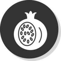 Grenade glyphe ombre cercle icône conception vecteur