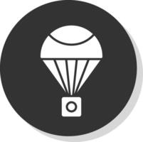 parachute glyphe ombre cercle icône conception vecteur